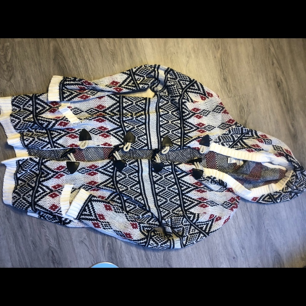 Multicolored cardigan with hood - Picture 3 of 6
